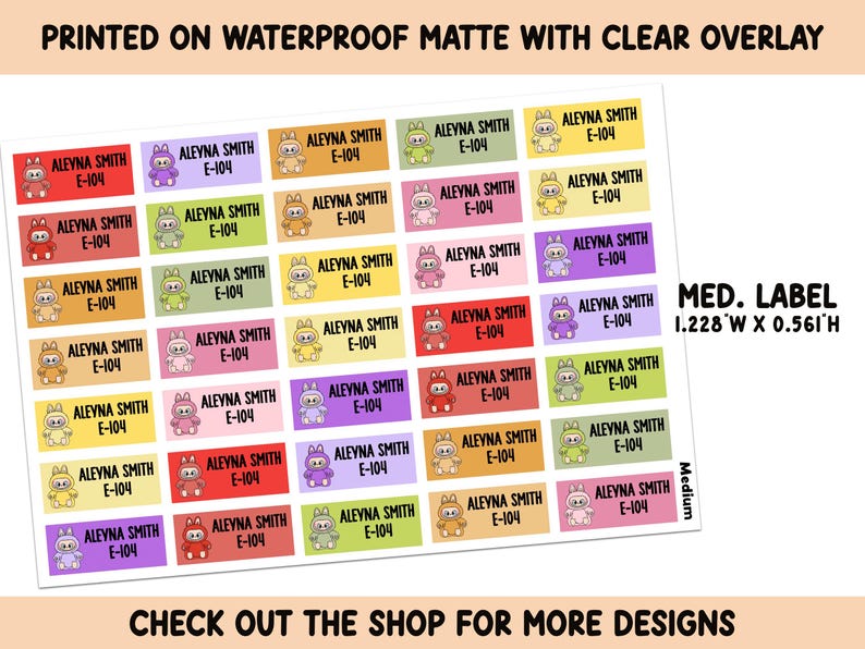 School Label Sticker Waterproof Clear Overlay Supplies Back to School ...