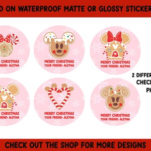 Personalized Christmas Stickers Christmas Birthday Gingerbread Labels Customized Christmas Favor Stickers School Treats  Party Favors