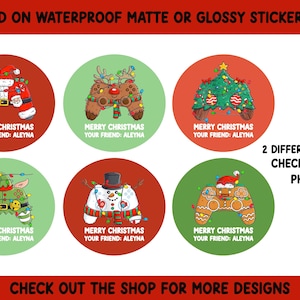 Personalized Christmas Stickers Christmas Birthday Gingerbread Labels Customized Christmas Favor Stickers School Treats  Party Favors