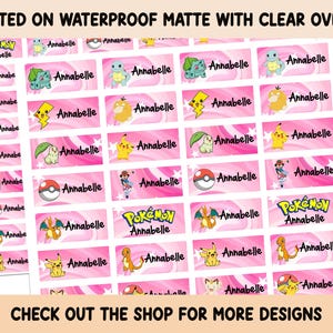 School label Sticker Waterproof Clear overlay School supplies Back to school labels Name labels Preschool labels Customized Labels Gaming