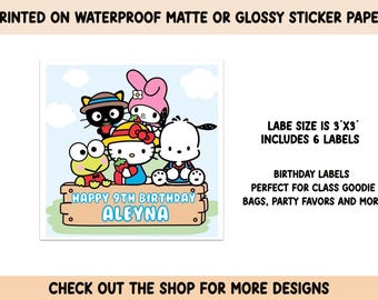 Personalisiert Hello Kitty Geburtstagskarte Handgefertigt – 15x15 Cm, Faltbar, Aus UK