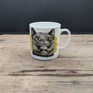 VINTAGE CAT MUG Porcelian Smoky Feline Cup