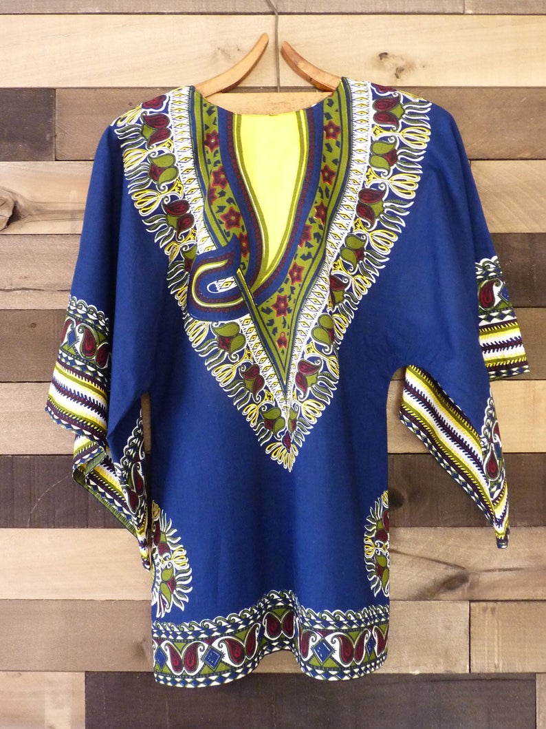 Vintage Dashiki Tunic 70s Dashiki 1970s Dashiki Blue | Etsy