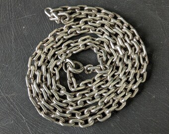 Sterling Cable Chain, Vintage 925 Silver Necklace, 27 5/8", 32.3 grams