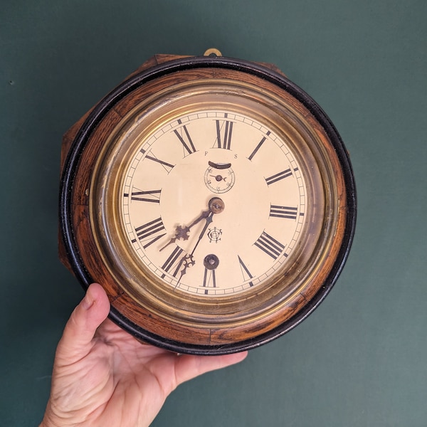 WATERBURY WALL CLOCK Antique Wood Octagon Clock For Repair