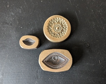 India Jewelry Stamps, Three Molds Large & Small Eye, Flower Mandala