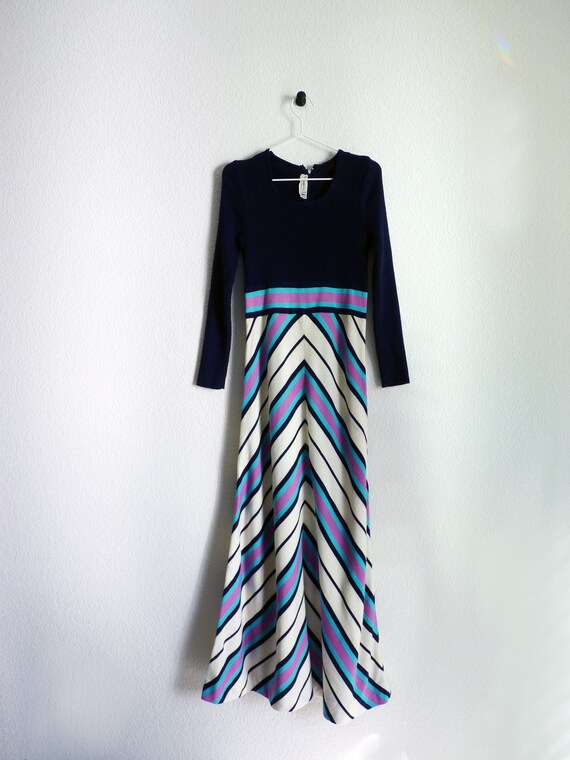 vintage 1970s TIE DYE rayon maxi dress / apron dress / overall strap gown XS - S