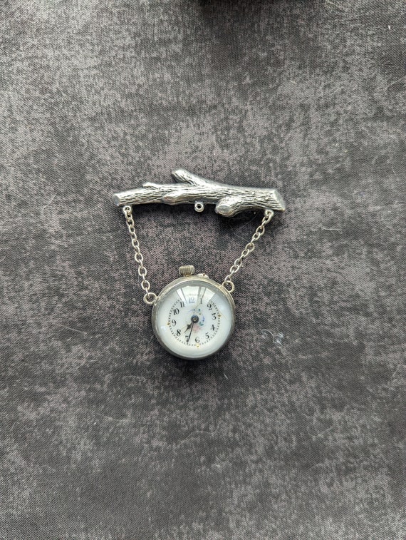 1940s watch brooch lunesa - Gem