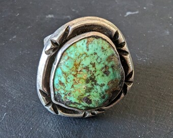 JAMES MARTIN RING, Vintage Navajo Native American Sterling Silver Turquoise, 11.5US