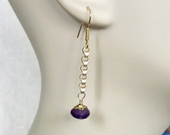 Simply Amethysts on a gold-colored chain