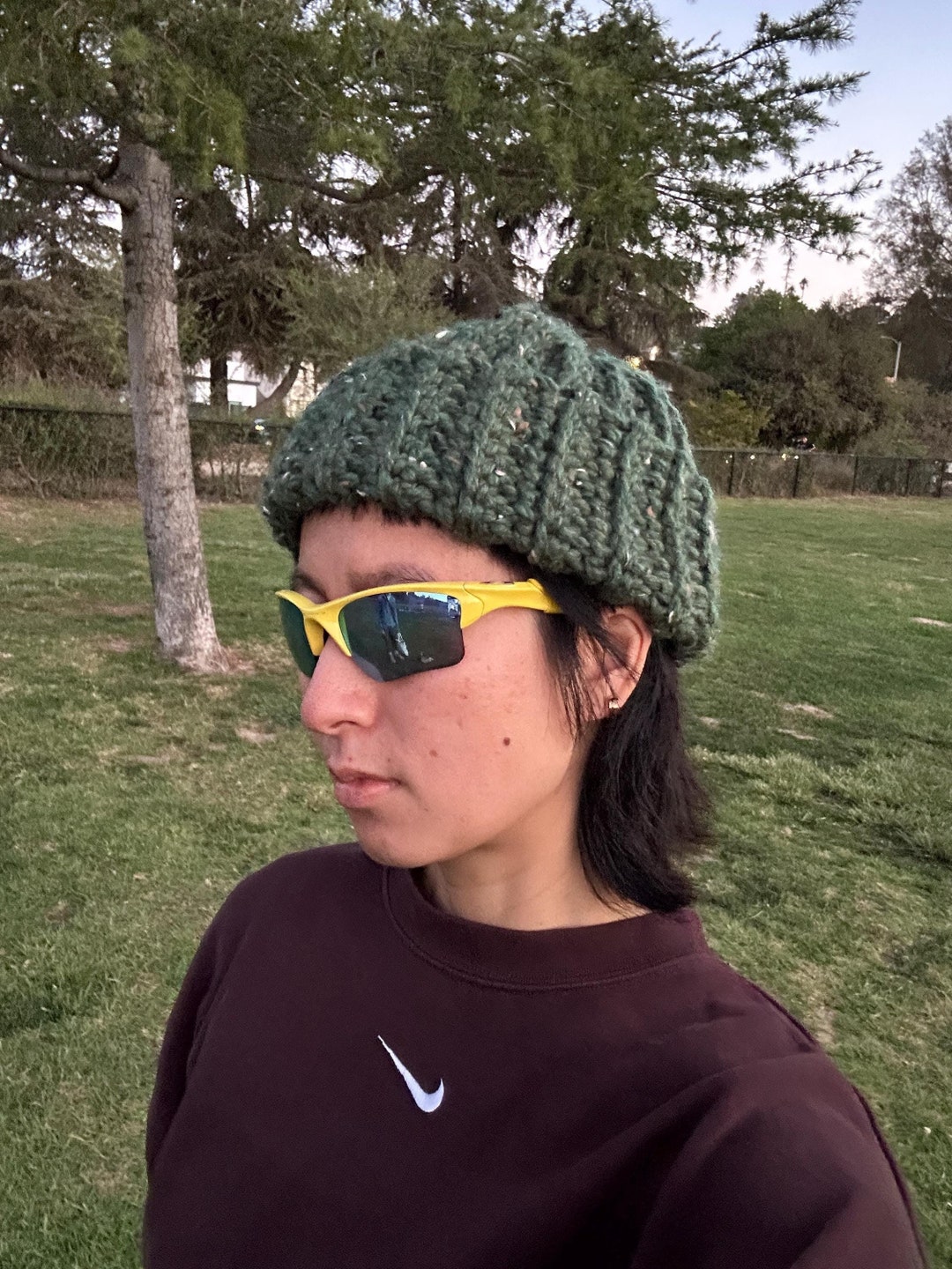Chunky Ribbed Beanie Green main image 0