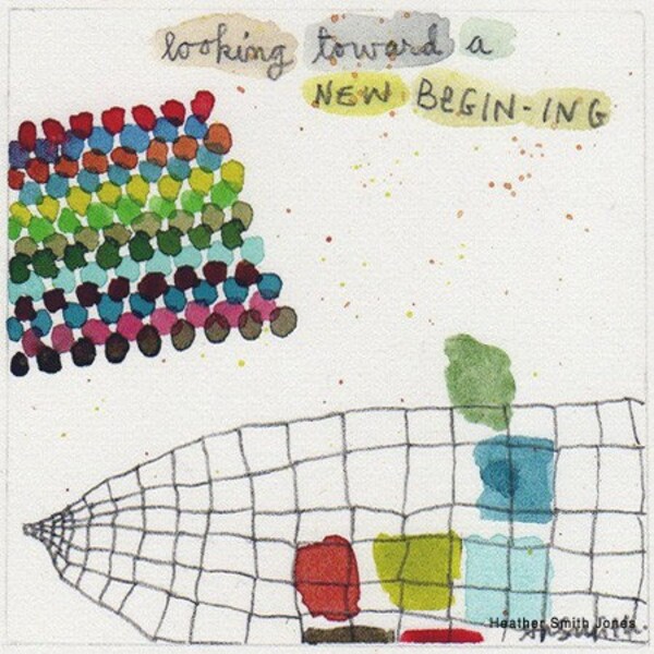 SALE - original drawing with watercolor - looking toward a new begin-ing