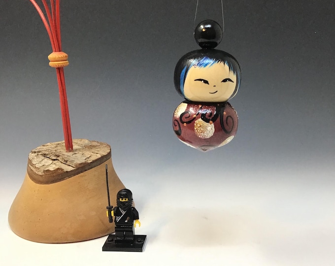 Purple Heart Kokeshi ornament