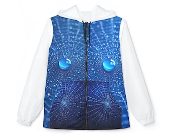 Blue Water Droplet Abstract Windbreaker