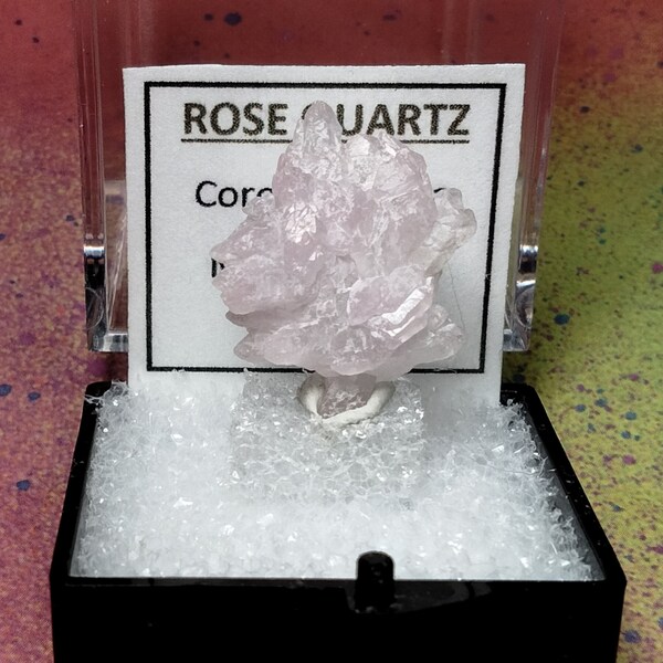 Sale Rare Crystalline ROSE QUARTZ Double Terminated Pink Elestial Rose Quartz Crystal in Perky Box from Brazil Sale