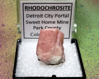 Sale Colorado USA RHODOCHROSITE Natural Pink Terminated Crystal Mineral Specimen in Perky Box Rare from the Sweet Home Mine