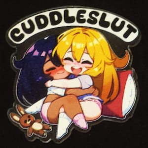 Cuddlesl*t Acrylic Charm - kinky key chain pin badge magnet fetish sexy cute chibi naughty funny gift