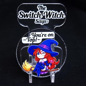Switch Witch Acrylic Coin - kinky coin role assignment couples fetish sexy cute chibi naughty funny gift
