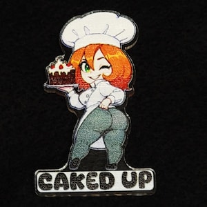 Caked Up Acrylic Charm - kinky key chain pin badge magnet fetish sexy cute chibi naughty funny gift