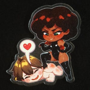 Femdom Acrylic Charm - kinky key chain pin badge magnet fetish sexy cute chibi naughty funny gift