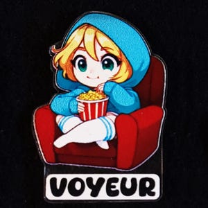 Voyeur Acrylic Charm - kinky key chain pin badge magnet fetish sexy cute chibi naughty funny gift