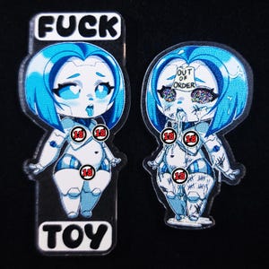 F*ck Toy Acrylic Charm - kinky key chain pin badge magnet fetish sexy cute chibi objectification naughty funny gift