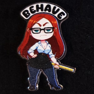 Behave Acrylic Charm - kinky key chain pin badge magnet fetish sexy cute chibi naughty funny gift Femdom