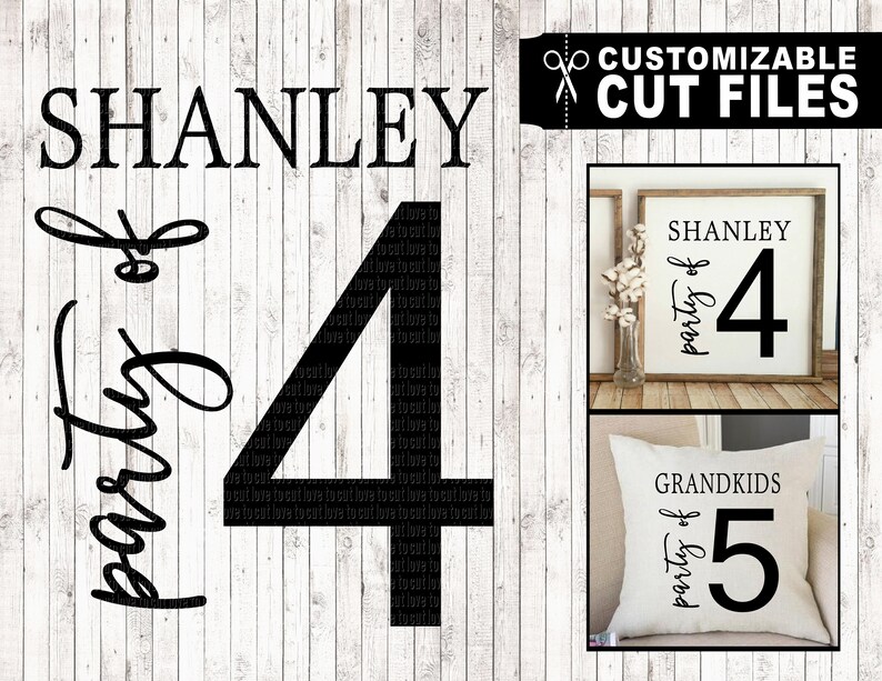 Download Customizable party of sign svg files last name svg family | Etsy