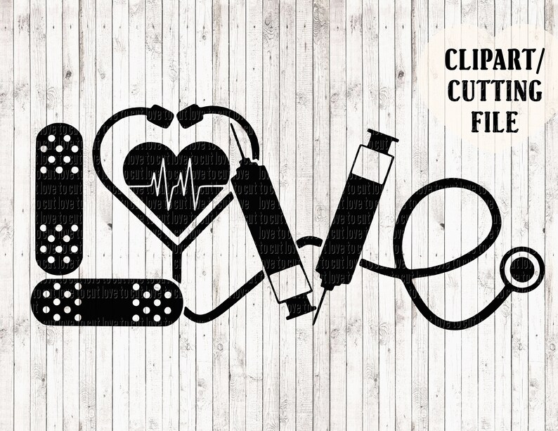 Download LOVE nurse svg nursing svg rn svg doctor cut files | Etsy