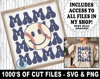 baseball mama svg, baseball mom svg, retro baseball svg, retro mama svg, baseball cut file, baseball svg for cricut, silhouette baseball svg