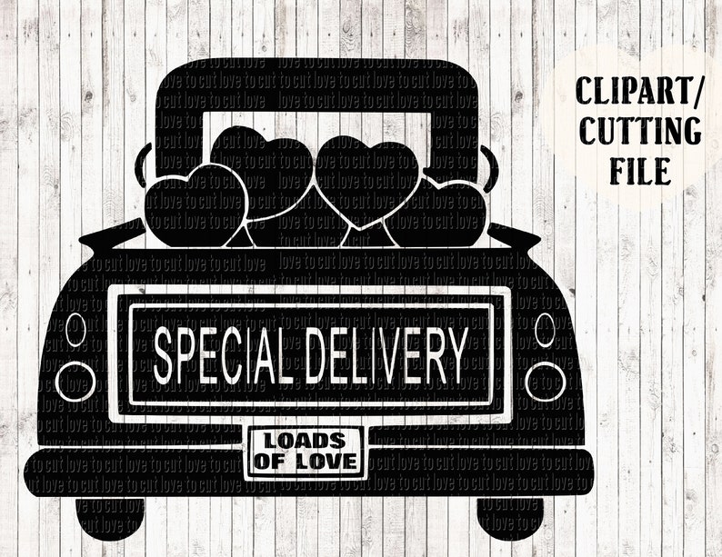 Download Red truck special delivery loads of love valentines svg file | Etsy