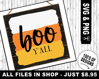 boo y'all svg, candy corn svg, boo door hanger svg, boo door sign svg, boo cut files, halloween svg, svg files for cricut, silhouette files