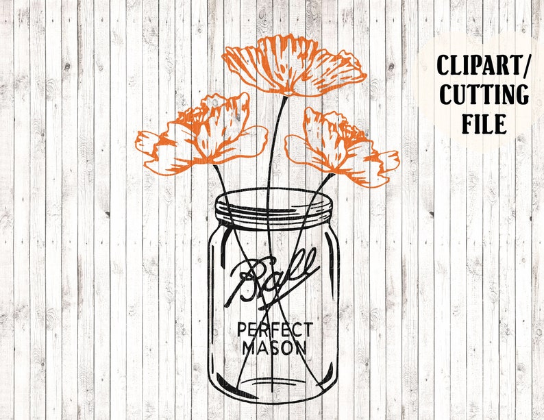 Download Floral mason jar svg mason jar cut files farmhouse svg | Etsy
