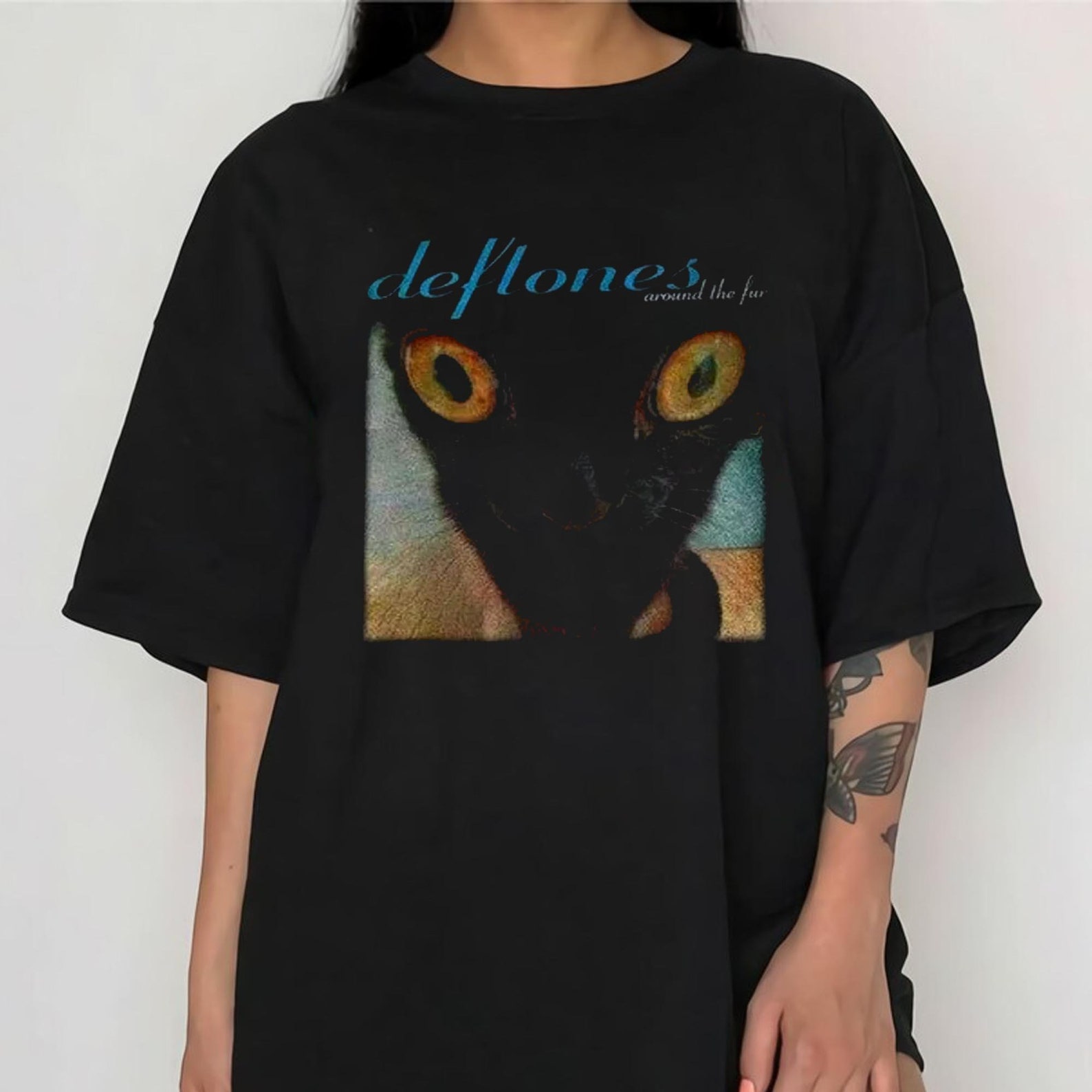 Vintage Style Tshirt Deftones Around the Fur Cat Vintage Etsy