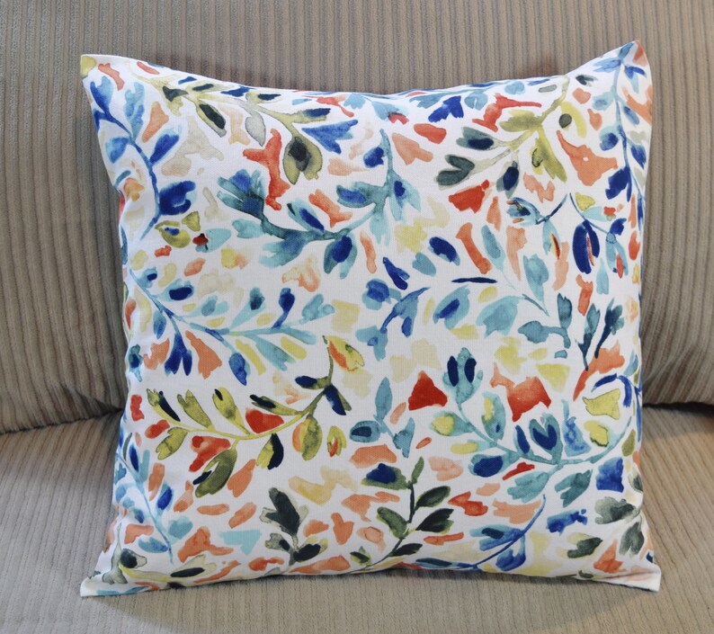 Floral Leafy Vine Fabric Pillow Cover 12x12 14x14 16x16 18x18 Etsy