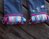 CLEaRANCE * SaMPLE SaLE* REaDY 2 ShIP* Girls Christmas ribbon fringe jeans sizes 4 slim