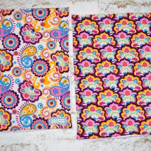 Baby Girl gift burp cloth towels infant toddler bibs Boy Girl Unisex personalized initial monogram Purple Blue Orange Pink paisley floral image 2