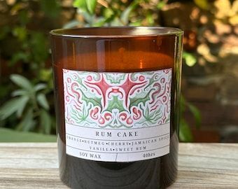 Rum Cake - Handgegossene botanisch inspirierte Duftkerze.