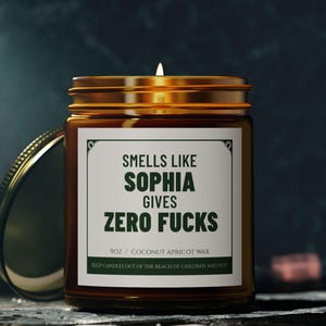 Funny Personalized Candle, Smells like [Name] gives Zero F*cks, Funny Gift for Friends, Home Decor, Mature Humor, Funny Scented Candles