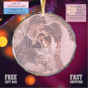 Personalized Lyrics Ornament, Custom Wedding First Dance Song