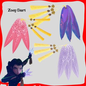 Colorful Demon Hunter of KPop Zoey Cosplay Dart Weapons Cartoon Costume Accessories forWomen Role Play Fancy Dress Up Party Prop