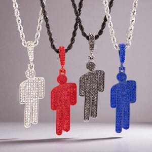 Trendy Hip Hop Unisex Pendants, Colorful Rhinestone Pendant Necklace