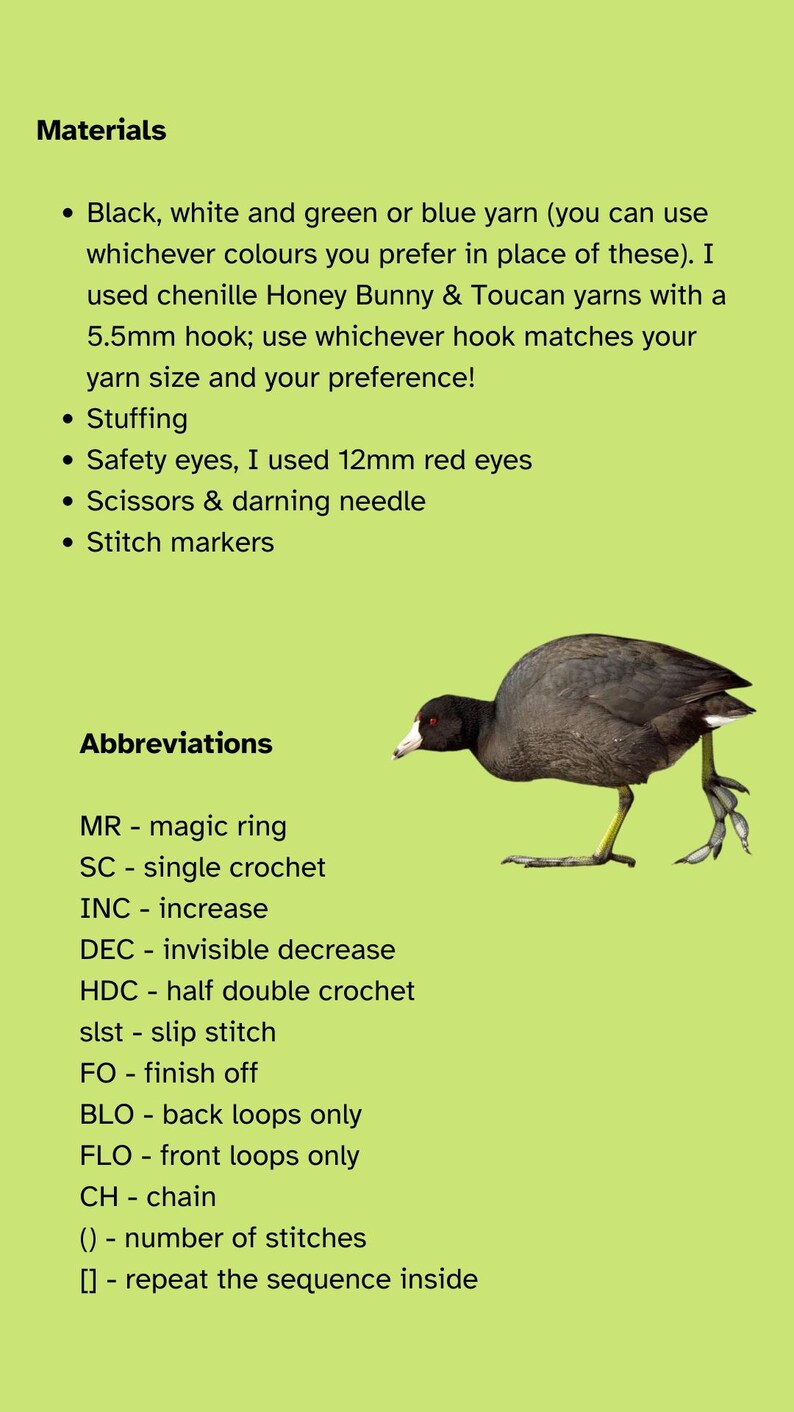 Matilda the Coot Crochet PDF Pattern - Etsy