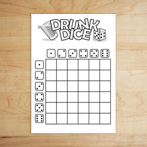 Drunk Dice Drinking Game Template