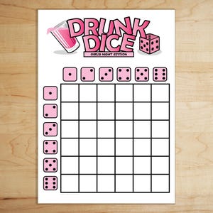 Drunk Dice - Girls&#39; Night Edition TEMPLATE