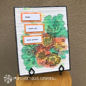 Unique Hand Painted Art Quilt, Inspirational, Watercolor Art Quilt, Handmade Gift, Floral Art Quilt, Christmas Gift