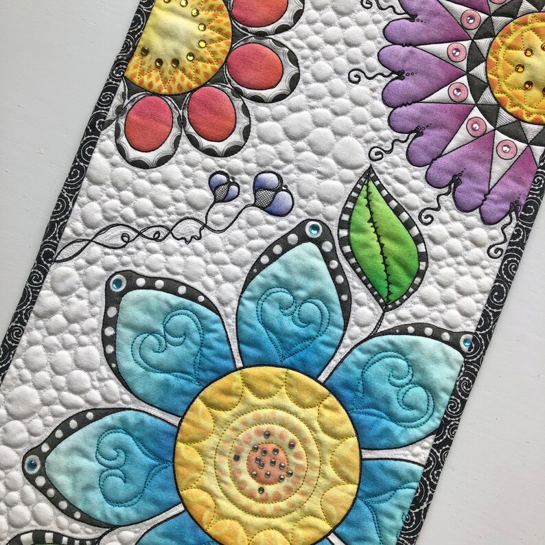 Hand Painted Art Quilt Pattern Learn to Stencil Paint Quilt Etsy