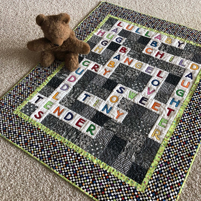 Baby Quilt Pattern Crib Quilt Pattern Crossword Puzzle Quilt Etsy