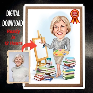 Benutzerdefinierte Maler Cartoon Portrait, Maler Porträt, Maler Geschenk, Maler Cartoon, Maler Karikatur, Karikatur vom Foto, Künstler Cartoon