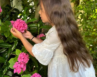 Baumwoll-Kleid Mädchenkleider Blumenmädchen Hochzeitskleid Taufkleid Kommunionskleid